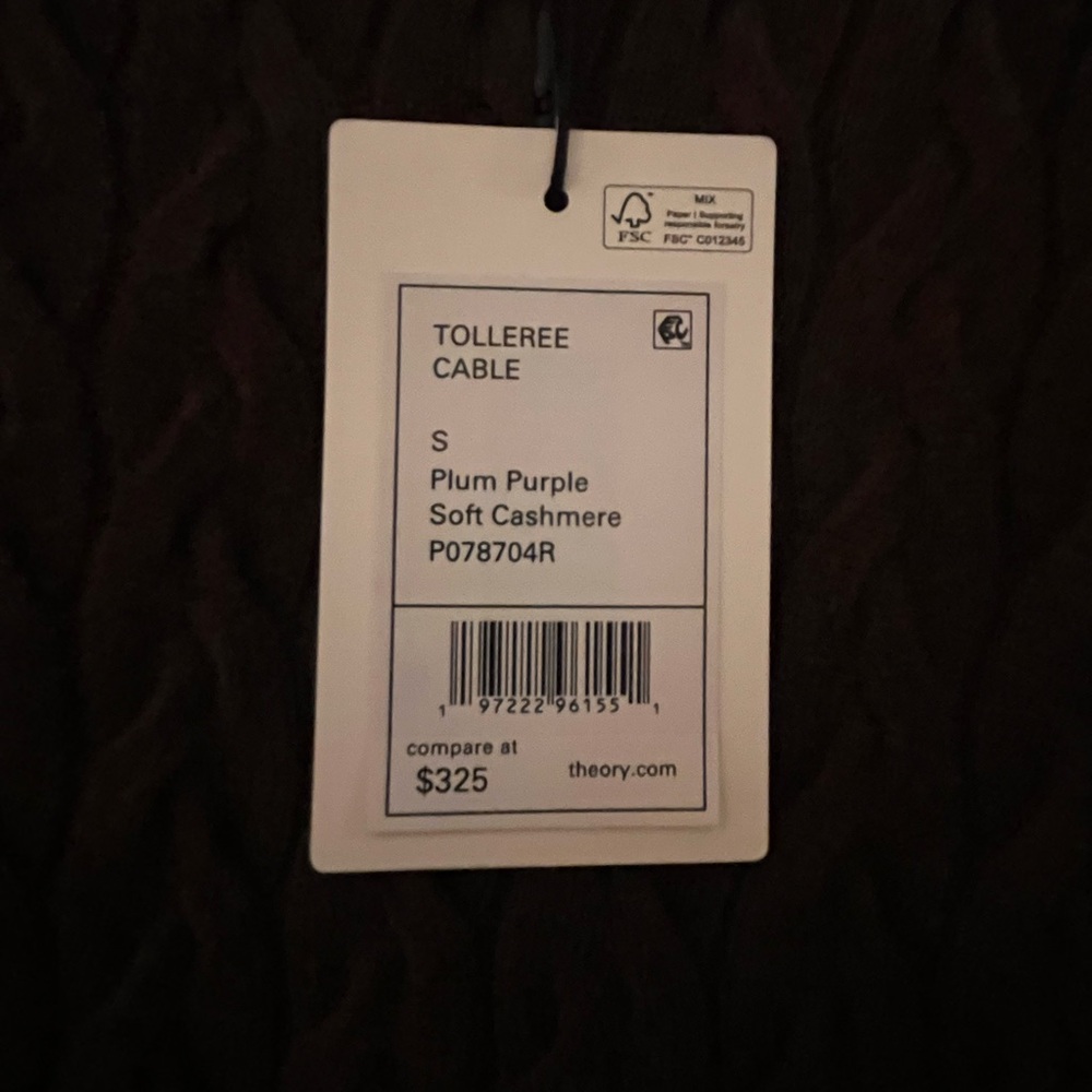 NWT Theory cashmere Cable Knit Short Sleeve sweater - plum purple - size S - Picture 4 of 11